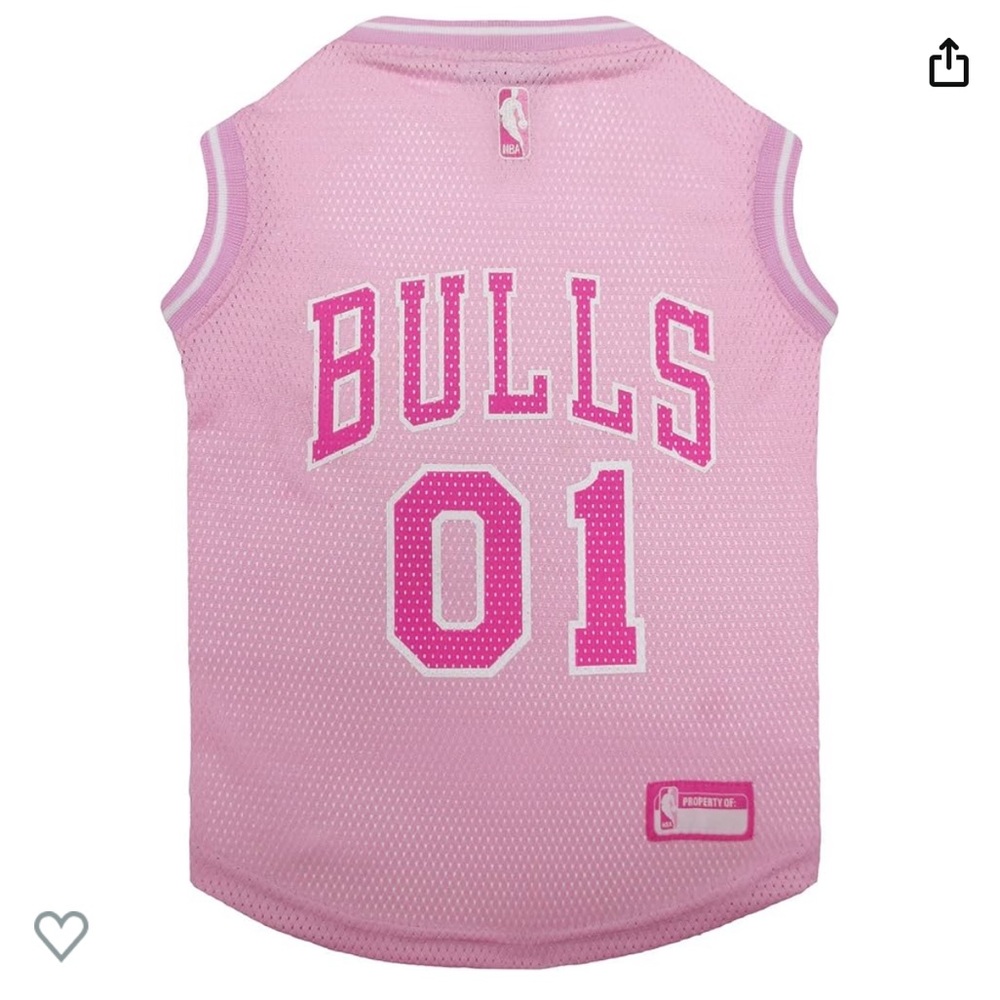 NWT NBA Chicago Bulls Basketball Dog Jersey Tank Pink XS